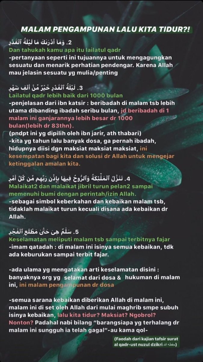 cheezet3a's tweet photo. Faedah Kajian Tafsir Surat Al-Qadr
- Ustadz Nuzul Dzikri https://t.co/c2S3TKCe3T