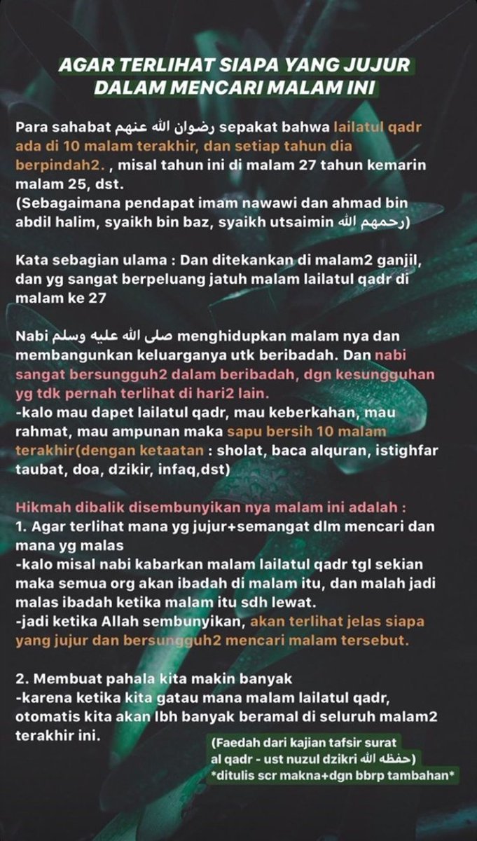 cheezet3a's tweet photo. Faedah Kajian Tafsir Surat Al-Qadr
- Ustadz Nuzul Dzikri https://t.co/c2S3TKCe3T