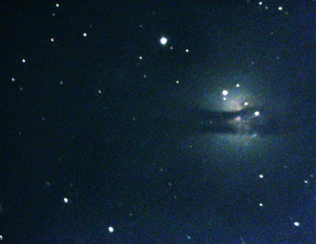In addition to Caldwell 83, I got my best shot so far of Centaurus A. (NGC 5128). This lenticular galaxy is also ~ 13 million light years away and in Centaurus (they& #39;re part of the same cluster). Look at those dark dust lanes! 4/8