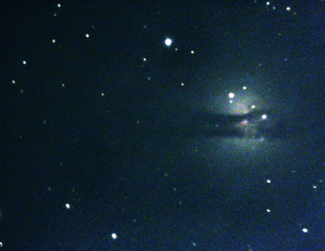 In addition to Caldwell 83, I got my best shot so far of Centaurus A. (NGC 5128). This lenticular galaxy is also ~ 13 million light years away and in Centaurus (they're part of the same cluster). Look at those dark dust lanes! 4/8