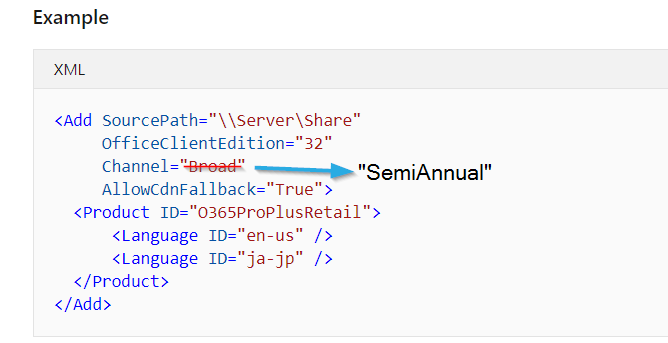 gwblok's tweet photo. #Office365 -> #Microsoft365
Channel NAMES changed!  You'll need to update your scripts / XML files to match the new names!
Channel Attribute Change!!

https://t.co/BhPX2tqoKR
#ConfigMgr #SysAdmin #SCCM #MemCM @Office365 @Office https://t.co/Mo8Sttmur6