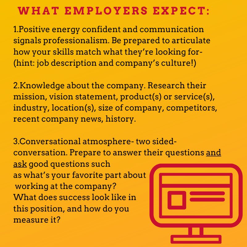 UHChampsForLife's tweet photo. #TipTuesday —> preparing for virtual job interviews, career fairs and e-communication with companies includes knowing what they expect from candidates. #readyforhire #careersuccess #uhchampionsforlife https://t.co/ulXsFTa66c