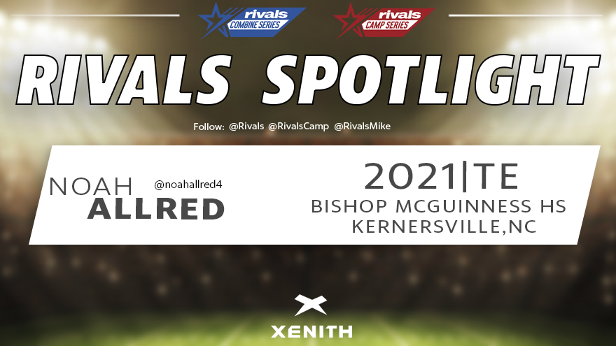 RivalsCamp's tweet photo. Congratulations to today's Rivals Spotlight Selection, 2021 North Carolina TE Noah Allred(@noahallred4)

Check out his film here:
https://t.co/Wf3UwtEFdw

As selected by 
@rivalsmike https://t.co/IqNkJHdUYT