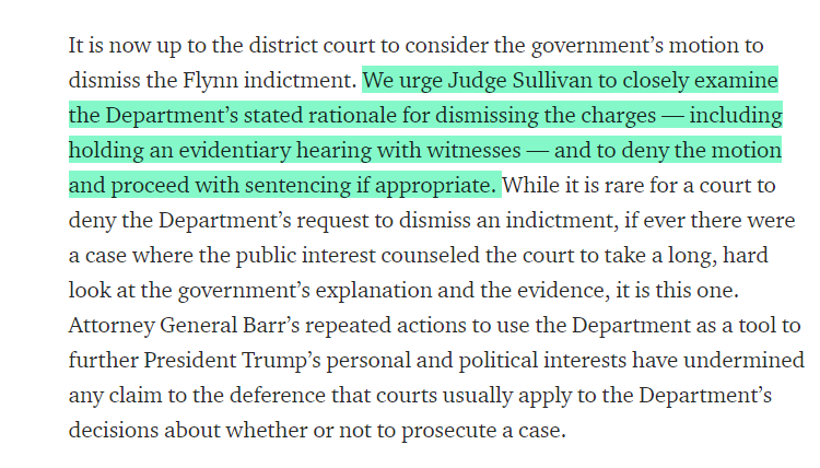 Looking at the docket entries (#201 not present), we suspect an amicus brief has already been filed.Perhaps by the former DOJ employees who want Sullivan to improperly proceed to sentencing.Judge Sullivan risks turning this into a circus.