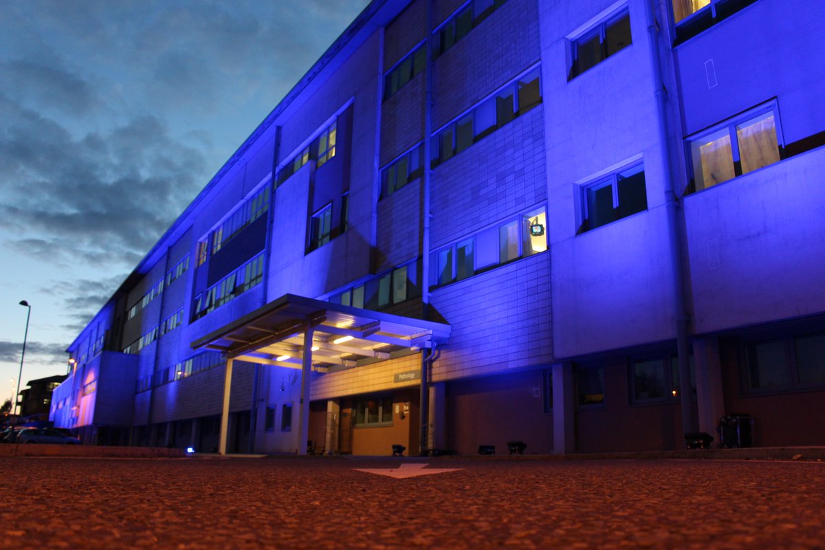 ELHT_NHS's tweet photo. Tonight we lit up Royal Blackburn Teaching Hospital and the sky to mark International Nurses Day. We think it looks spectacular! Thank you to @LumenUK and Vinci Construction for making it happen! https://t.co/872MQZXlKA