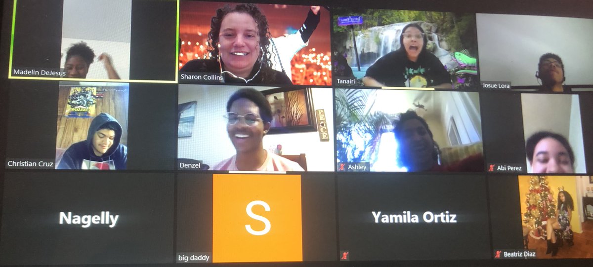 collinsnyc's tweet photo. Today’s beauty Part III-immediately after my #APCalc students completed the #APCalcExam they invited me to a #Zoom meeting to celebrate a year of #APCalculus. As you can tell from the smiles&laughter they feel they did pretty well; they said they will go #vegan if get below a 3. https://t.co/VXrf9fbnBS