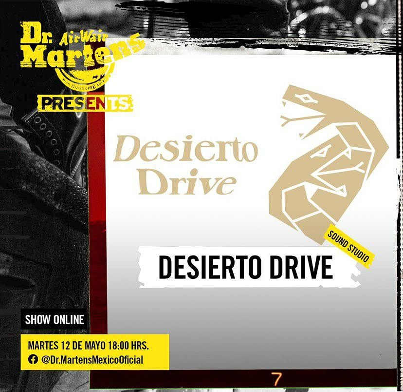 SDreamdrivers's tweet photo. En unos minutos más @arthurwhite estará tocando algunas canciones de @desiertodrive. Pueden verlo en la página de Facebook de @drmartensmx 
#MexicanDeam https://t.co/peIajRnWJG