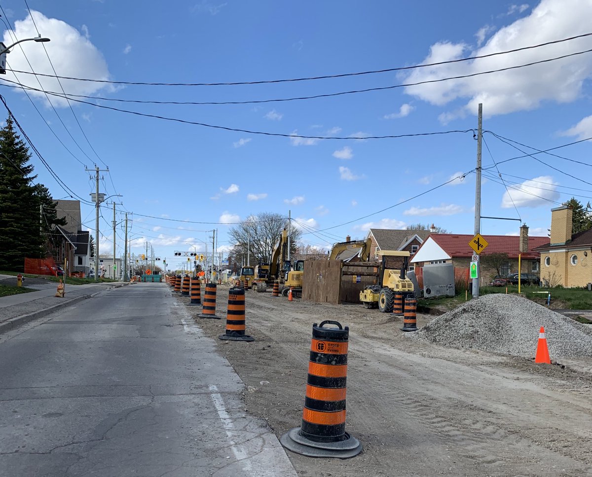 While the world has seemingly stopped from my window, #ConstructionSzn2020 is in full swing around Mill Station with bike lanes coming to: 🚲 Ottawa 🚲 Mill 🚲 Stirling - appreciate all the essential construction workers out there!! #CycleWR