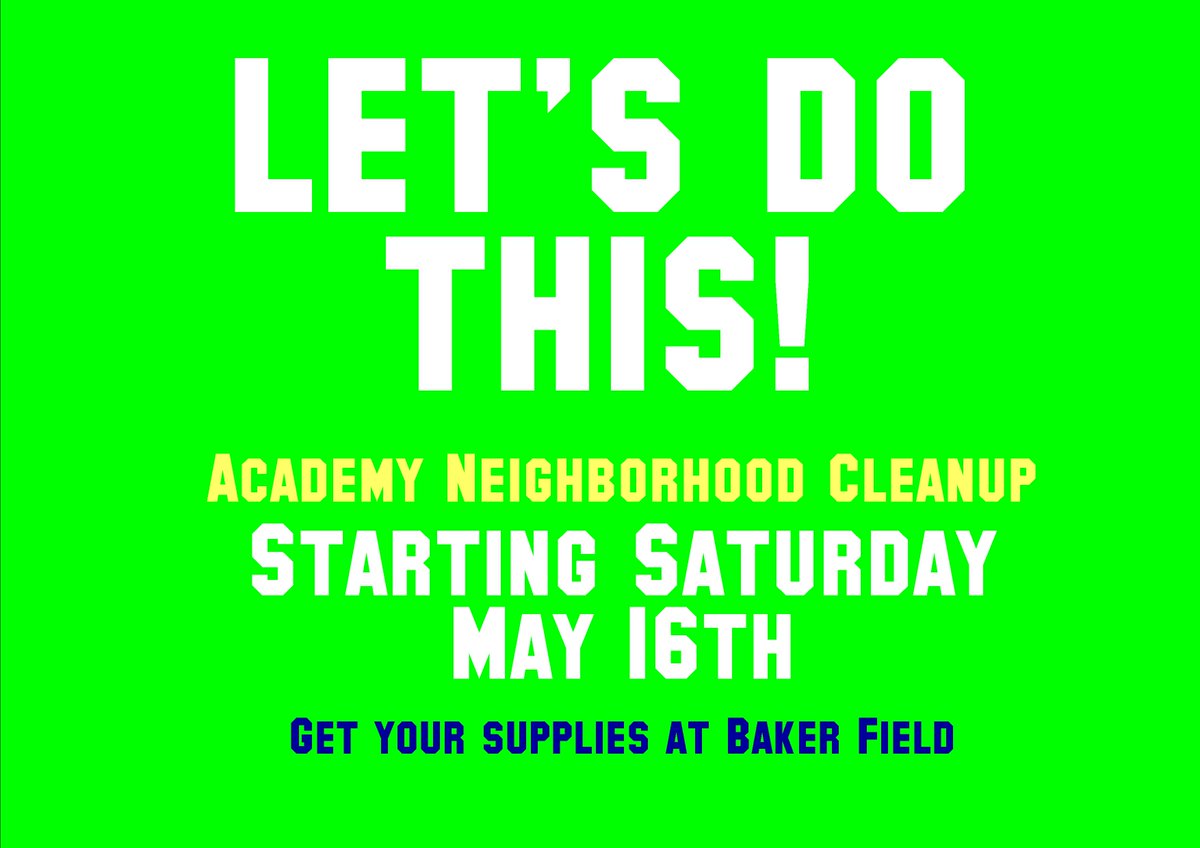 We're going to make it happen - our annual neighborhood clean-up will take place this weekend. Neighbors can pick up supplies at Baker's Field (E. 32nd and Holland) and remove trash and debris from their home blocks. ALL safety measures will be taken. #letsdothis #eriepa