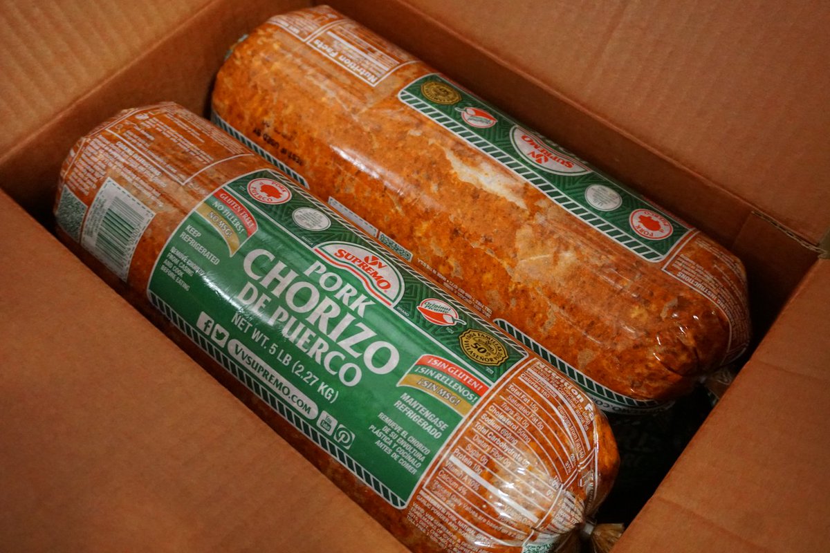 With protein becoming more difficult to source, we were THRILLED to receive more than 32,000 pounds of ground chorizo donated by <a href="/VVSupremo/">V&V Supremo Foods</a>! Thank you for helping put meals on neighbors’ plates throughout Northern Illinois! #WhatYouDoMatters