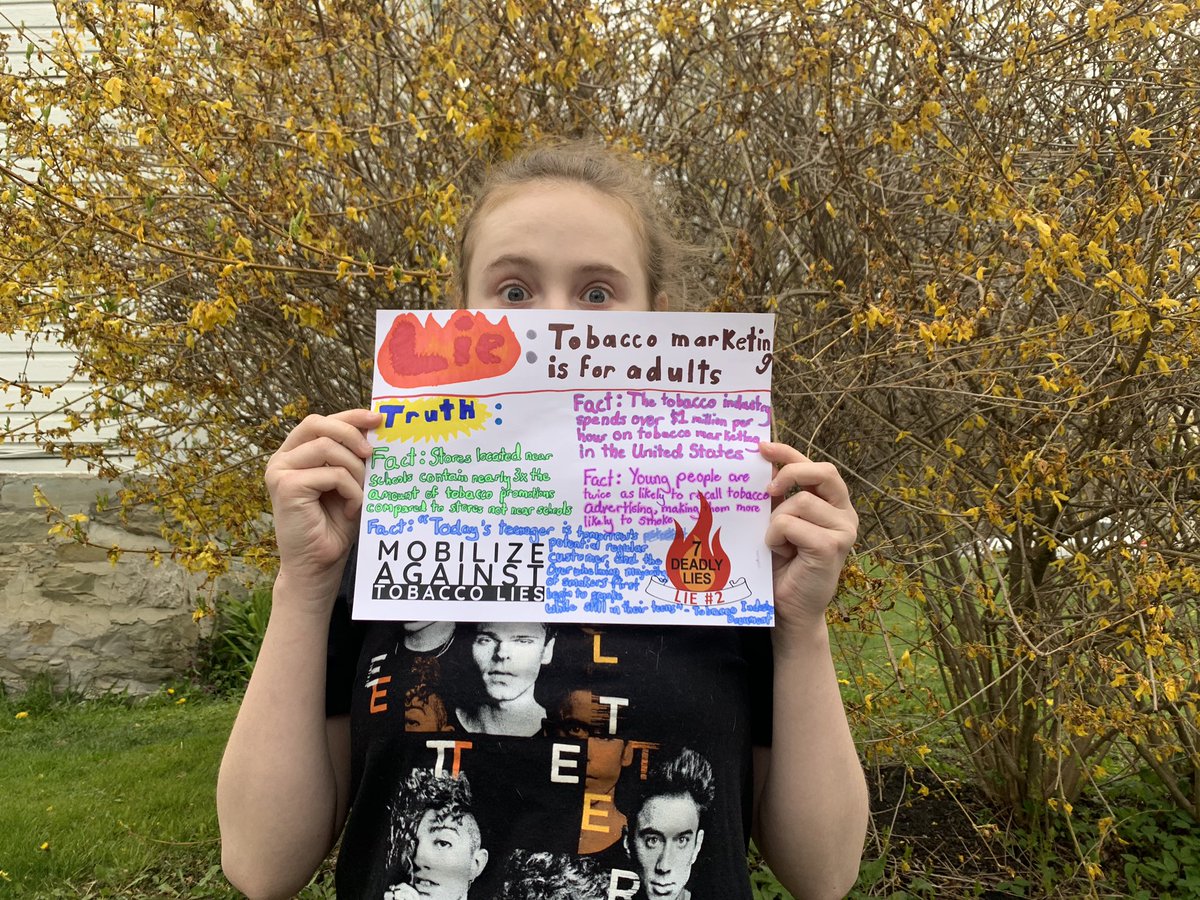 Shelbypietron21's tweet photo. Day two!
Fact: The tobacco industry spends over $1 million per hour on tobacco marketing in the United States
#peopleoverprofit #7deadlylies #matl2020 @Tobacco_LIES https://t.co/LSfd75saMF