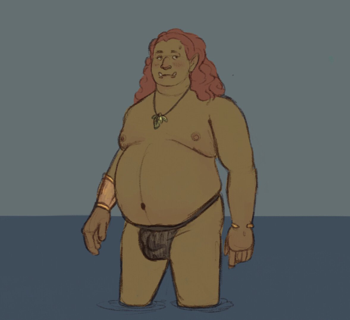 RinusArtist's tweet photo. He's an Orc! He's an Elf! He's a...Orlf? Elc? Three letter words are not easy to combine.
#bara #gay #nsfw #fantasy #round #chubby #digitalart https://t.co/rdDLWiR3AB