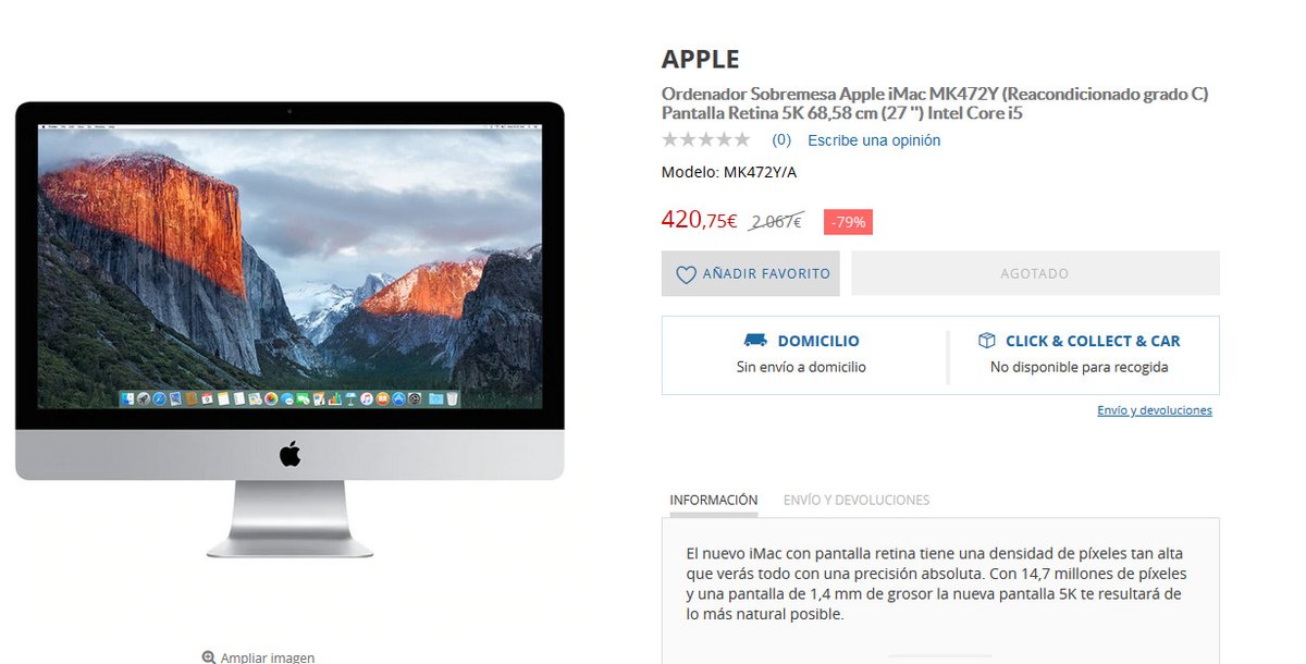 LaCosaEstaFatae's tweet photo. @RubenSanchezTW

Hola Rubén, tengo un caso de compra con miles de afectados por un anuncio de un iMAC en Hipercor.Adjunto imagen y el mail del supuesto error.Como verás en el mail indica la compra de un Ipad, pero compramos un imac. Le agradecería si nos pudiera orientar,gracias! https://t.co/M7EiUHsGCI