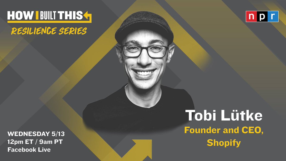 guyraz's tweet photo. If you've bought anything online lately, you've probably used @shopify. I'm talking with founder &amp; CEO Tobi Lütke tomorrow about what's changed in the world of online retail tomorrow at 9am PT! Bring your questions and tune in at https://t.co/VI1ZFGcNUO https://t.co/YQmE6Jhlmu