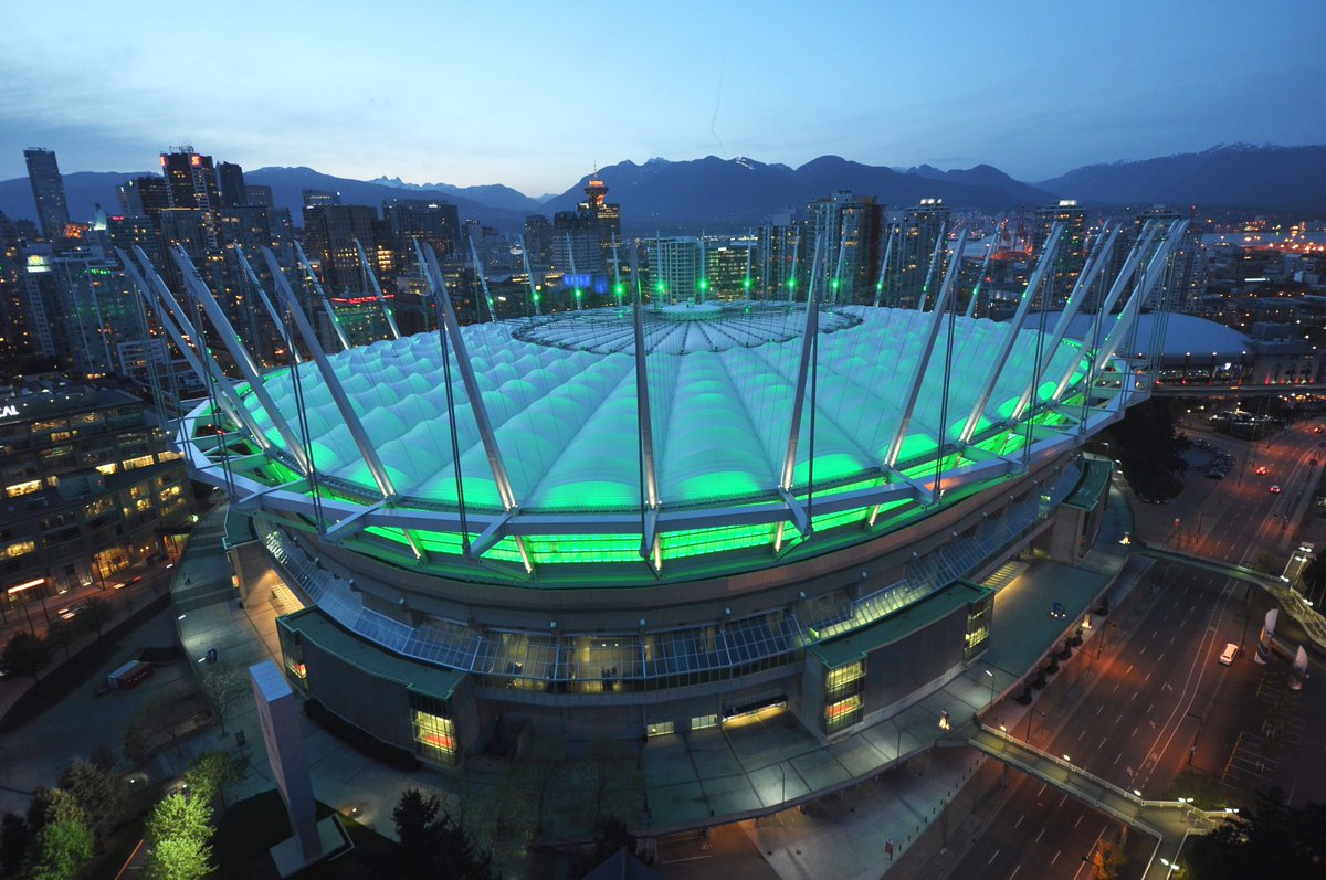 BC Place will glow green tonight for #CeliacAwarenessMonth 💚 #CeliacDisease is a genetic, multi-system, autoimmune disorder. It is estimated that it affects as many as 1 in every 100 - 200 people in North America. Learn more at celiac.ca <a href="/CCAceliac/">Celiac Canada</a>