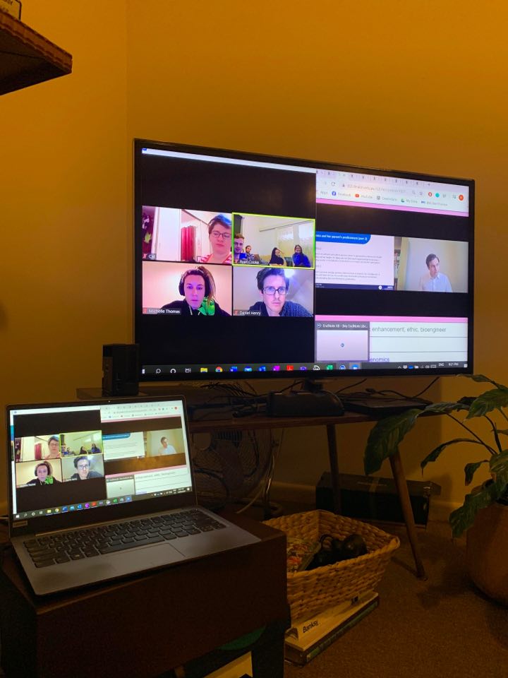 DeakinMdsc's tweet photo. Some of the cool ways our students are engaging with the conference during COVID: holding little mini-conferences to watch a selection of presentations together (Photo courtesy of @miekefoster and shared with permission of the students) #DeakinMDSC2020 https://t.co/GpZqGYOyKu