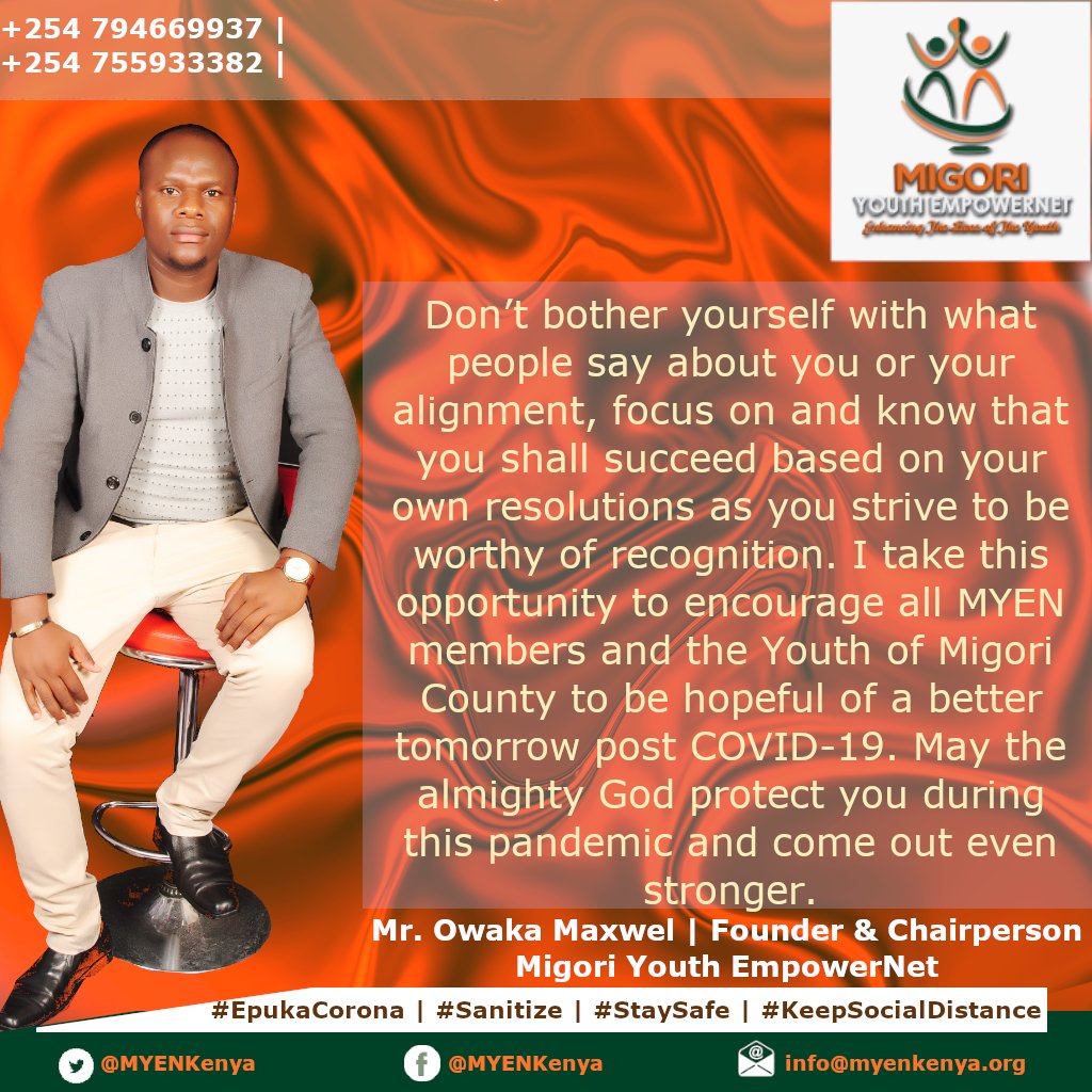 MYENKenya's tweet photo. Don’t bother yourself with what people say about you or your alignment, focus on and know that you shall succeed based on your own resolutions as you strive to be worthy of recognition.

#Humpday #MYENKenya https://t.co/2PpwAI2kab