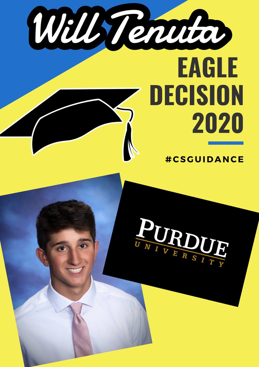 CS_GUIDANCE's tweet photo. #EagleDecision2020 Congratulations to Will Tenuta on choosing to attend Purdue University in the Fall.  We are very excited for your future &amp; proud of your accomplishments as an EAGLE!  #CollegeDecisionDay #thefutureisbright #CSGuidance 
@SandburgHS https://t.co/h3UorFkgLa
