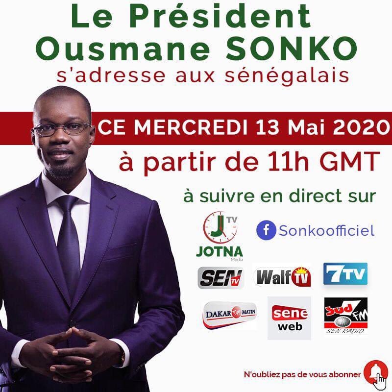 Nagnou déconfiner sini nope yi souba Inchaallah té fasse yéné déglou Borome Solutions ! <a href="/SonkoOfficiel/">Ousmane Sonko</a> via <a href="/JotnaMedia/">JOTNA MEDIA🇸🇳</a> 
Bouléne ko kéneu nettali !!
