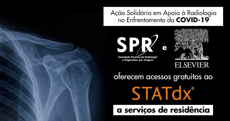 spradiologia's tweet photo. Em mais uma ação especial para apoiar a especialidade no enfrentamento da pandemia da COVID-19, a SPR, com o apoio da Elsevier, concederá 600 acessos gratuitos ao STATdx®, incluindo o módulo inédito sobre COVID-19, válido por 60 dias. Saiba mais em https://t.co/qt6UXqgkz4 https://t.co/j4dHBb8tZP