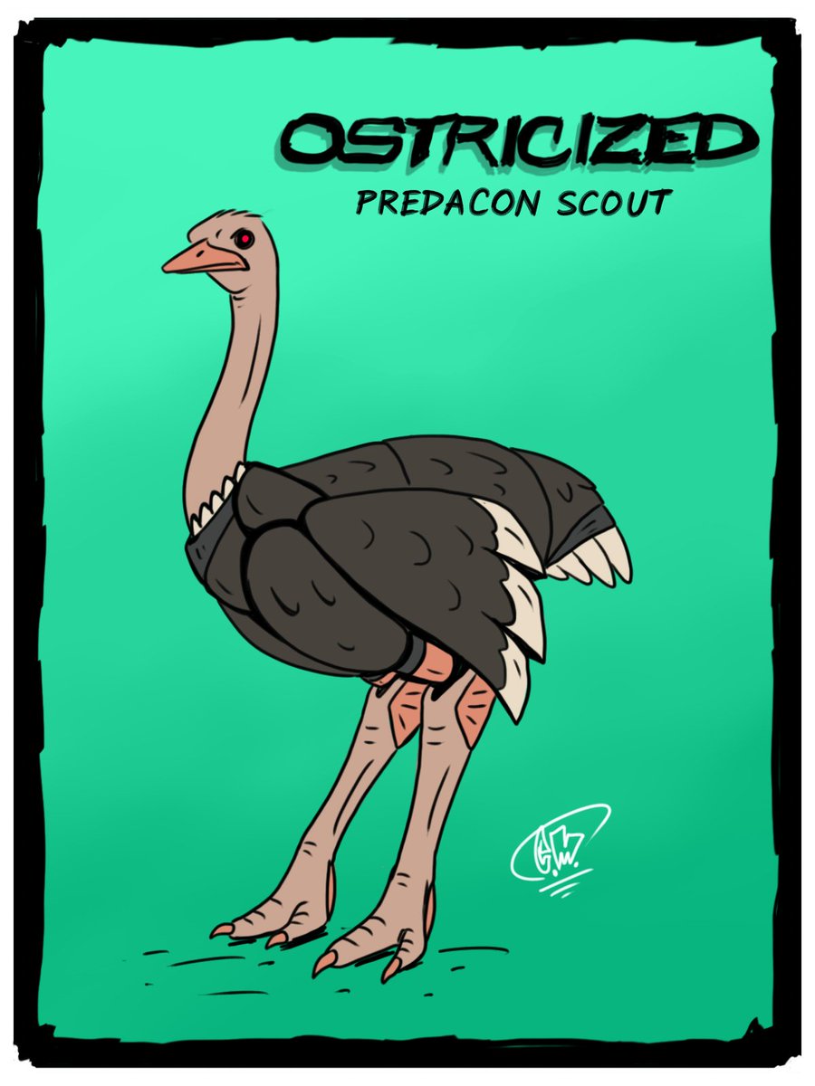 Day 7 of   #BeastWars drawings! I decided that this one and runafowl (from yesterday) are partners. ostrich+predacon+scout suggested by Steven Bueno on Instagram.Also apparently french maid outfits are just ostrich cosplay.   #dailydrawing   #characterdesign