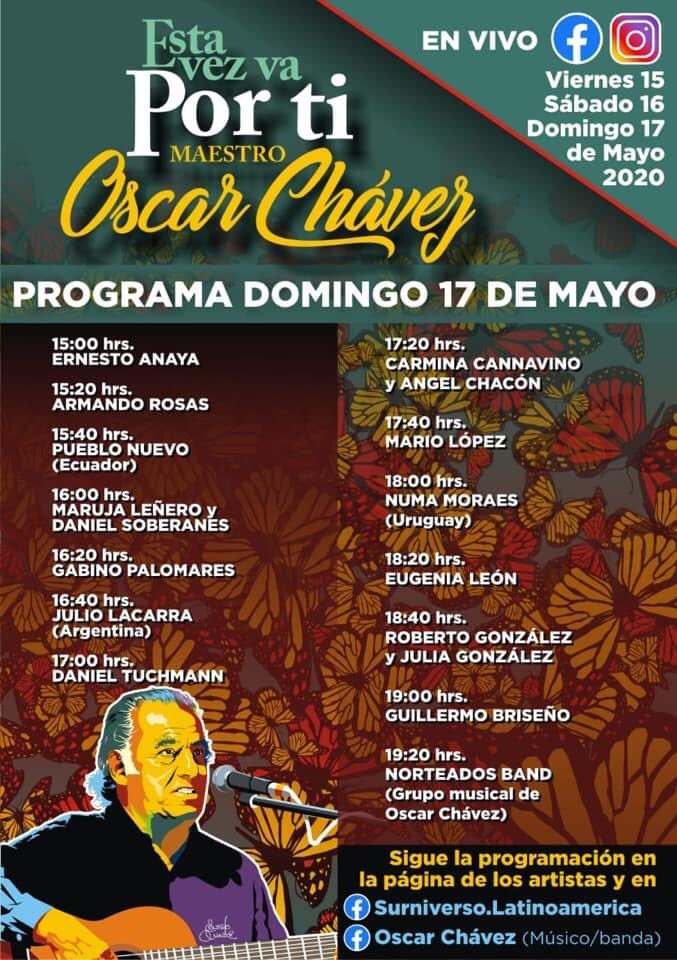 Las participaciones por día de #EstaVezVaPorTi. Las transmisiones serán desde las páginas oficiales de cada artista o a través de Surniverso Latinoamerica