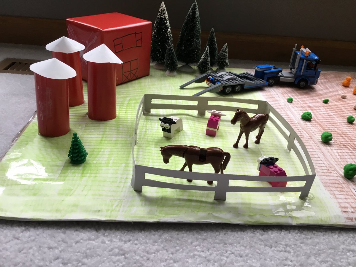 3BKrall's tweet photo. This morning Violet shared her community project with us at our Zoom meeting!  She researched and built a farming community.  Look at all of her different crops!  #learningfromhome https://t.co/cjcCav01wn