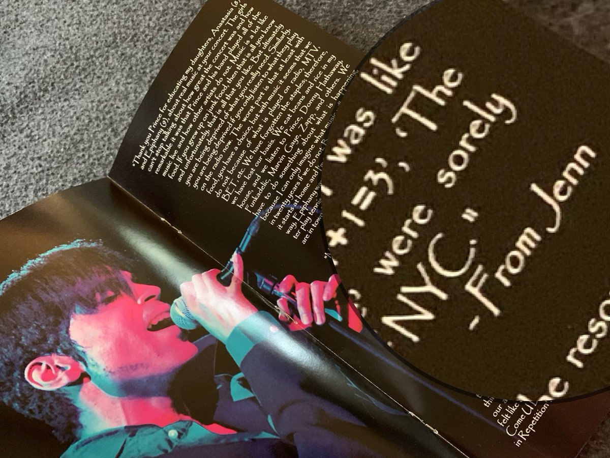 TMATSPodcast's tweet photo. The booklet featured: NPGMC member comments. #OneNiteAloneLive #Disk1 #ONA #Prince #TMATSPodcast https://t.co/9zLj0Kfrb0