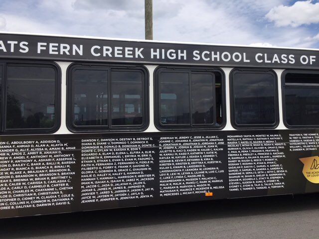 sarawilson021's tweet photo. Thank you @JCPSKY @ridetarc for recognizing our @FernCreekHigh Seniors! #jcpsky #FCProud https://t.co/uuXXvJI679