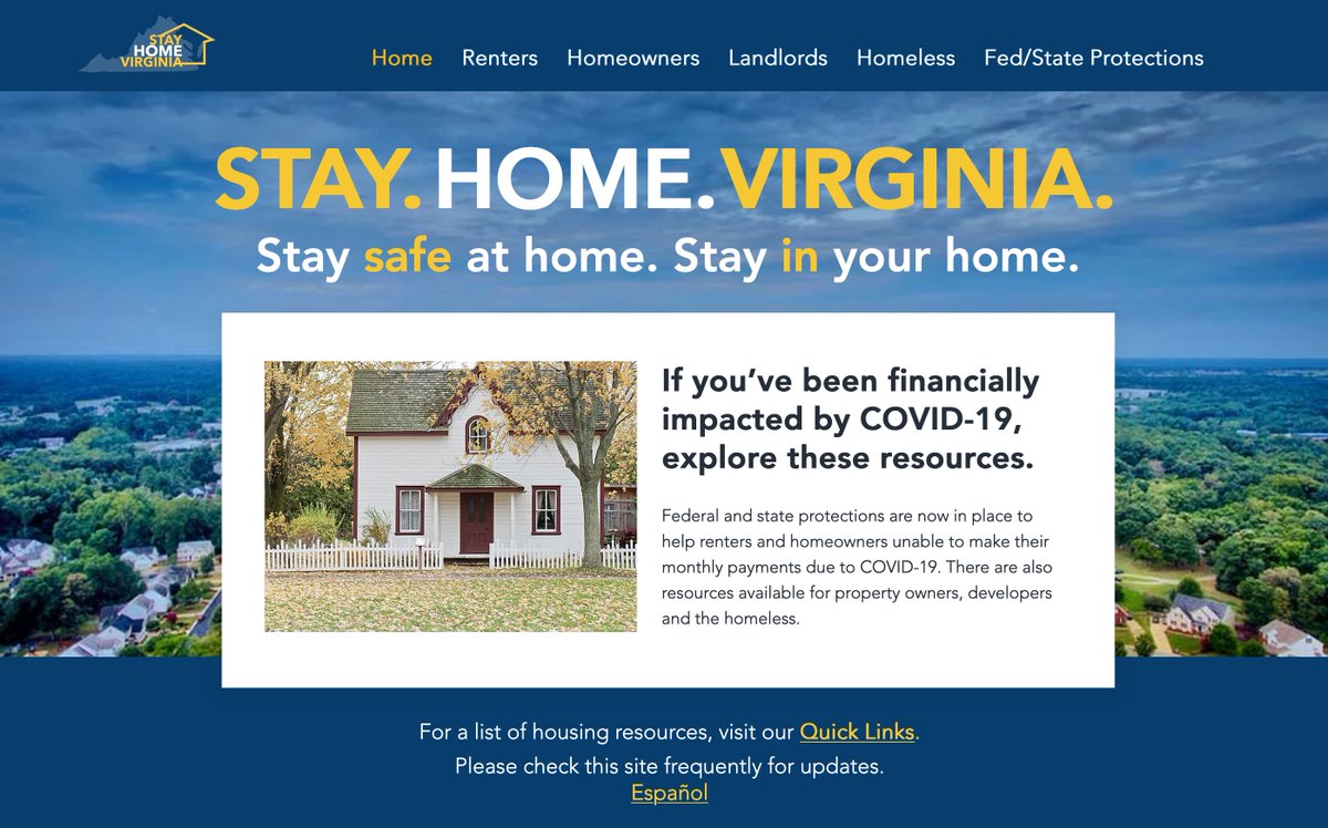 If you or someone you know has been affected by COVID-19, StayHomeVirginia.com offers a collection of housing information from federal, state, local non-profit and private sources. Visit StayHomeVirginia.com