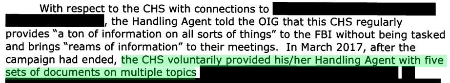 6\\In March 2017, the Eager CHS provided his handling agent with no less than “FIVE sets of documents on multiple topics.”