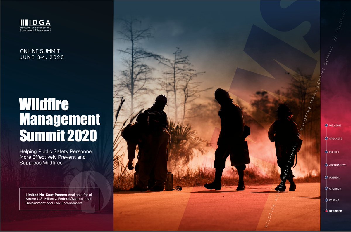 We are excited to be one of the sponsors of the @IDGAinsight #Wildfire Management Online Event being held June 3-4. Register by May 29th and save! ow.ly/YZp950zEyY2 #WMS2020 #WildfireManagement #EmergencyResponse