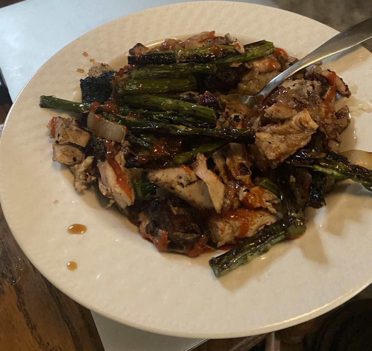 spreadsheeticus's tweet photo. Grilled Chicken & Rice bowl with Asparagus, and sautéed shallots. #TwitterKitchen https://t.co/DmqCCCya5X