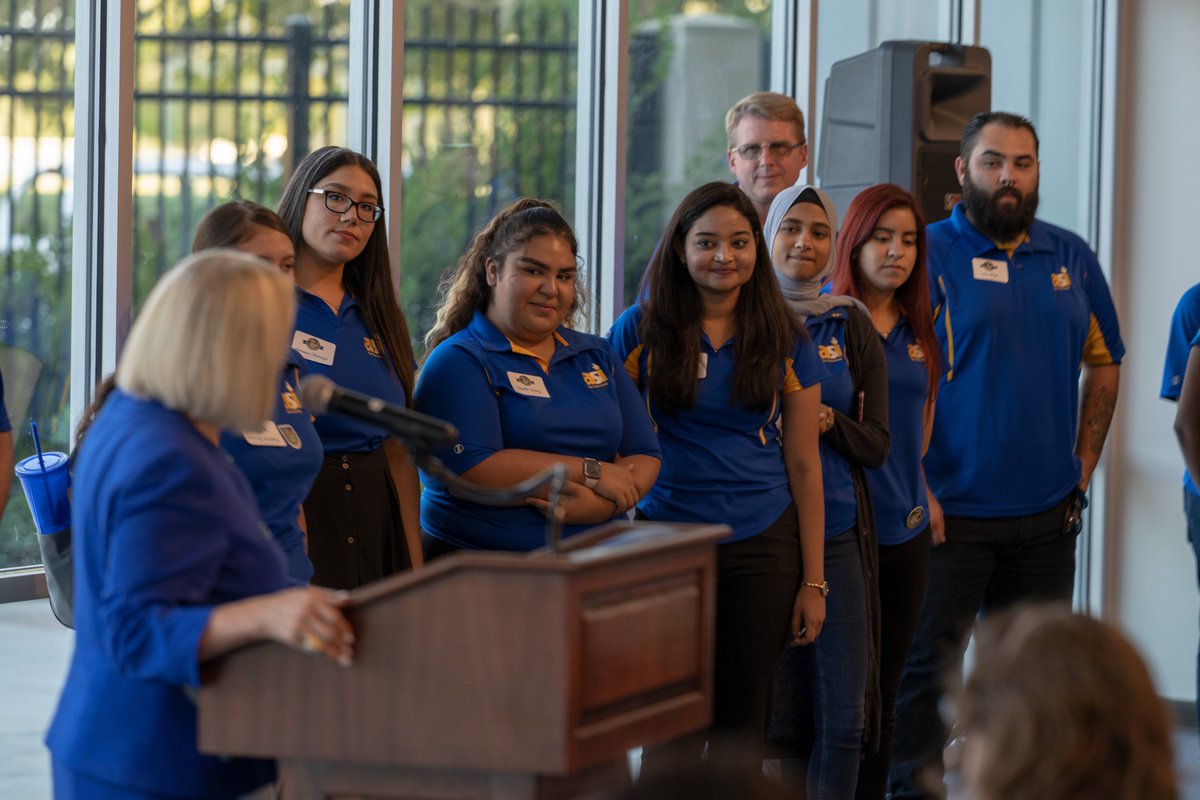 CSUB President addressing students during an event with ASI