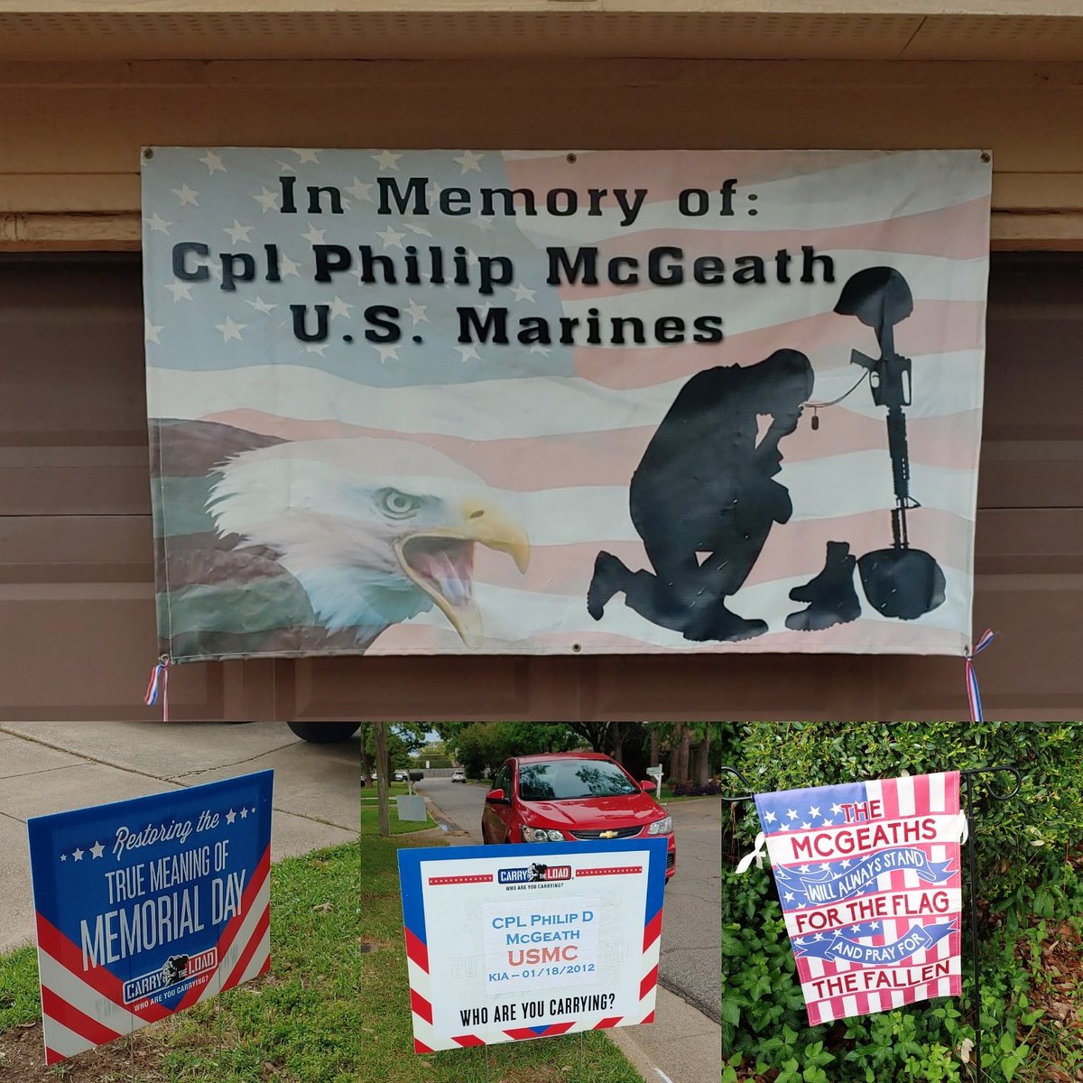 USMARINEMOMx5's tweet photo. Missing my son Philip everyday especially as we are in Memorial May🇺🇸 
#NeverForget #TheFallen 
#MarineCplPhilipMcGeathKIA #CarryTheLoad #ourhomesupportsthefallen 
#USMC #OneSixHARD 
#TMF 
#IfNotMeThenWho https://t.co/djt4uxW4JL