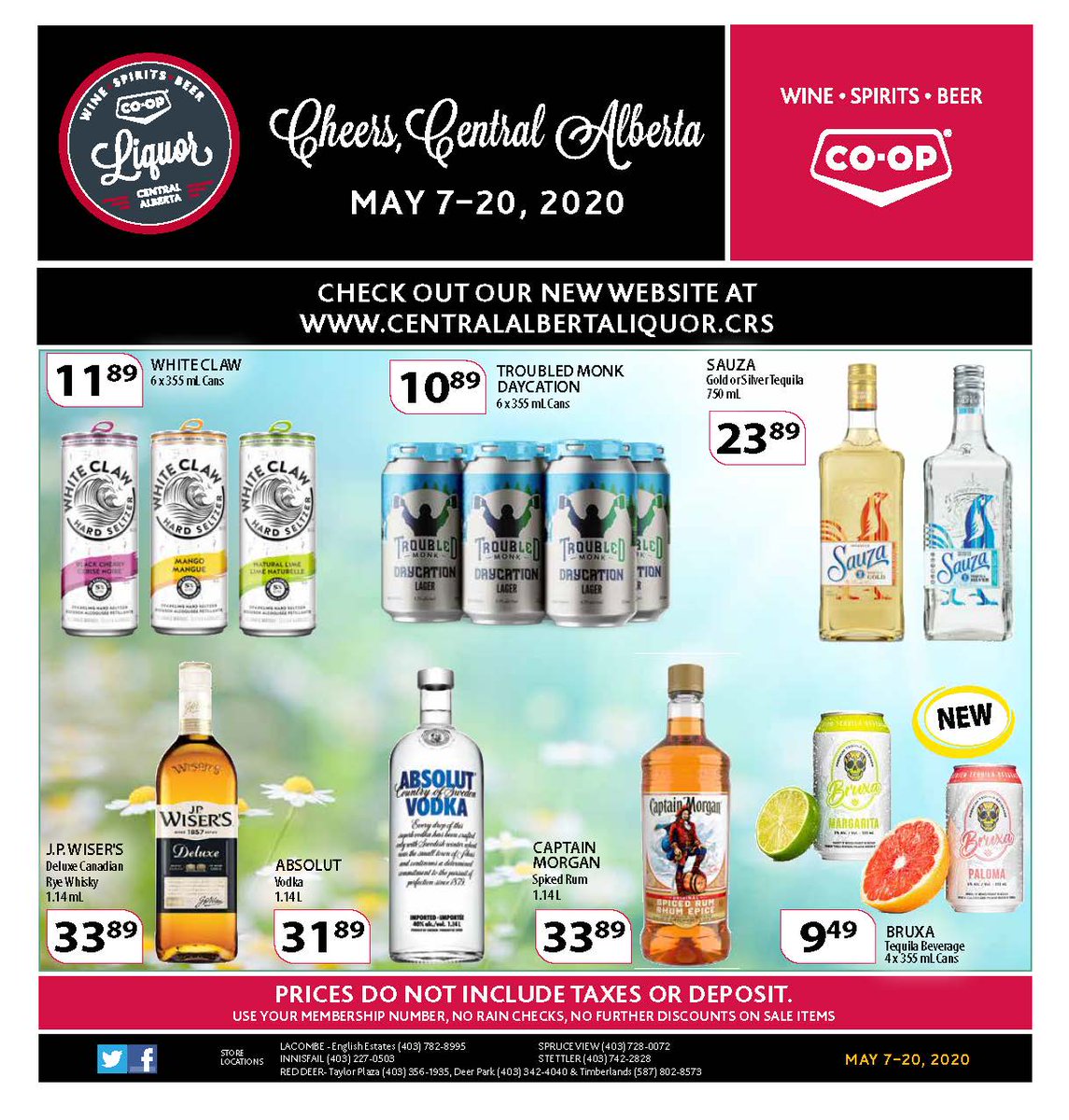 Have you checked out the great specials at your Central Alberta Co-op Liquor Stores?  Here's a sneak peek - visit centralalbertaliquor.crs for all the awesome long weekend savings.
