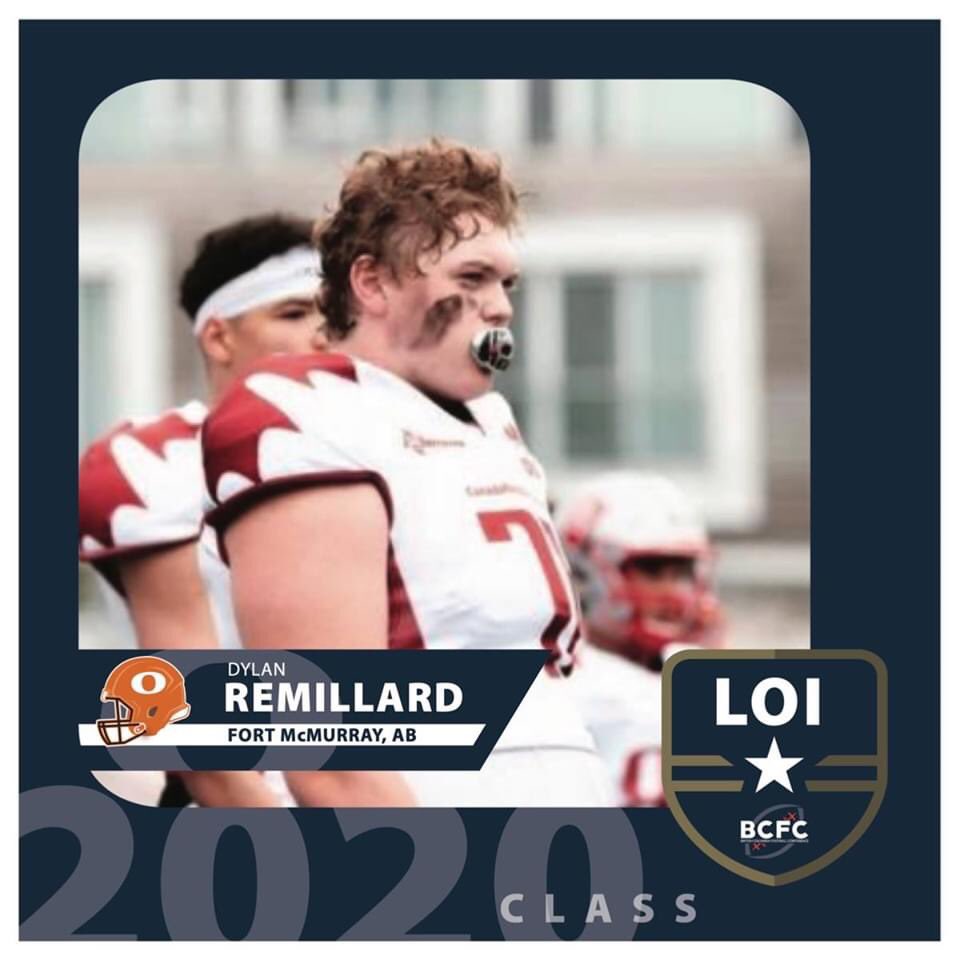 BCFC_Media's tweet photo. ANNOUNCEMENT

Please join us in welcoming 2 new gentlemen to the #BCFootballConference #footballfamily as the @okanagan_sun have made their first 2020 #LetterOfIntent signings.

The Sun have signed #DylanRemillard of #FortMcMurray #Alberta

Details: https://t.co/oG5UUfond2 https://t.co/PzFaj91vzR