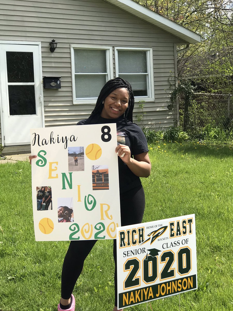REHSsoftball's tweet photo. Our Senior Night was supposed to be this week. Today Coach Cole went to our seniors’ houses to surprise them! This is a special group of ladies and we can’t wait to see what they do in the future!! @RichEastHS @REHS_Athletics #honortherockets #richinstudentsuccess https://t.co/6GT46yq7Qt