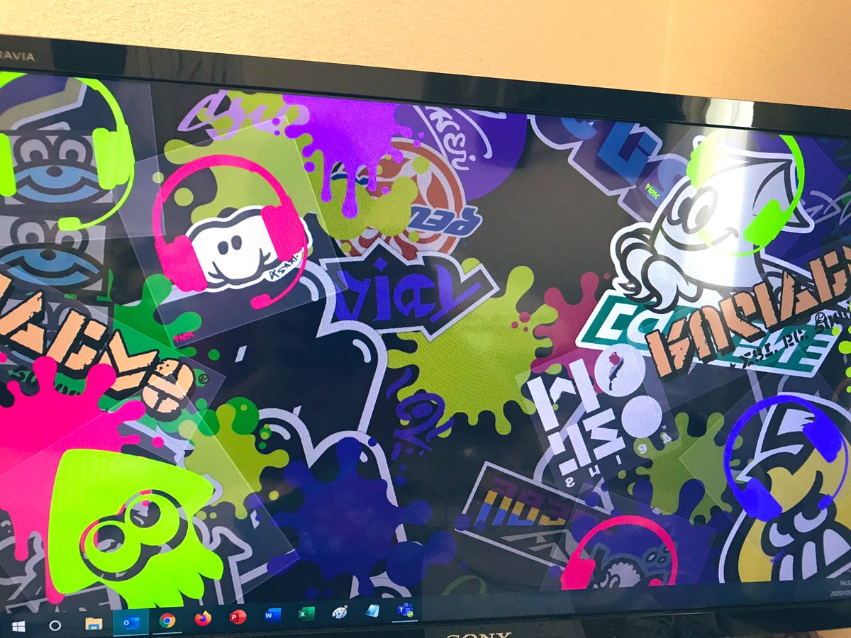 せもたれ على تويتر スプラトゥーン壁紙にしてテレビデュアルディスプレイに映し出して満足したので今日の仕事終わりということにしたい