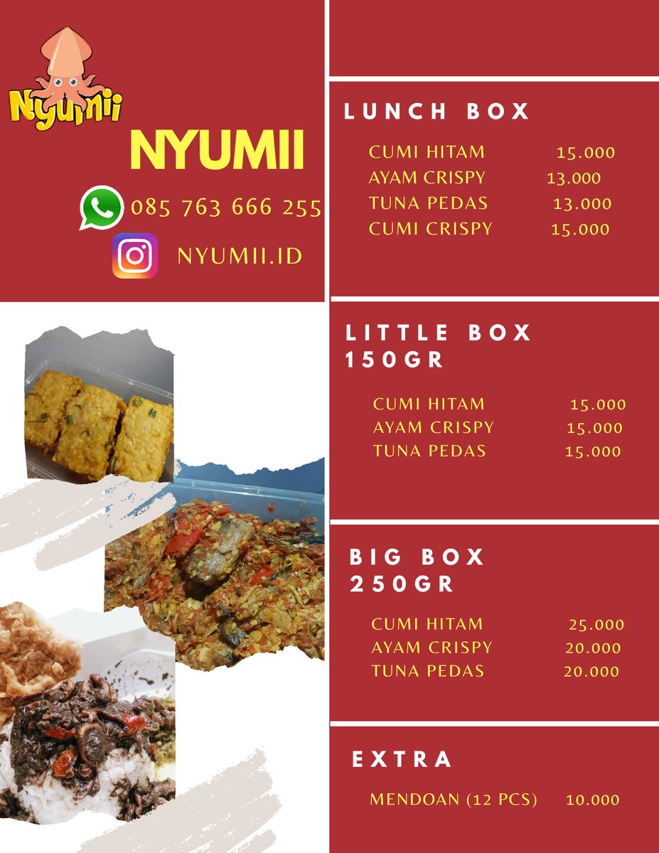 nyumii2's tweet photo. Nggak usah takut mahal, karna harga nyumii murah pollll 🤭 https://t.co/8ItN9ROzbV