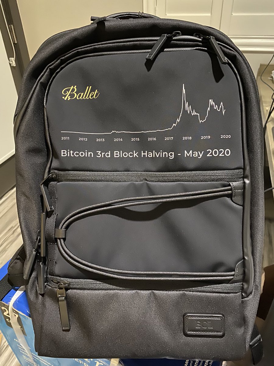 bobbyclee's tweet photo. To make a tradition of something fun from @YourBTCC in 2016, we did this again at @BalletCrypto for this year’s #Bitcoin block halving, and gave out nice #BlockHalving Backpacks to all our employees!
Really nice premium @tumitravel backpacks. Hoping to repeat it again in 2024! https://t.co/qEyggVdCTD