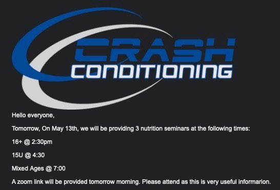 CRASH CONDITIONING tweet media