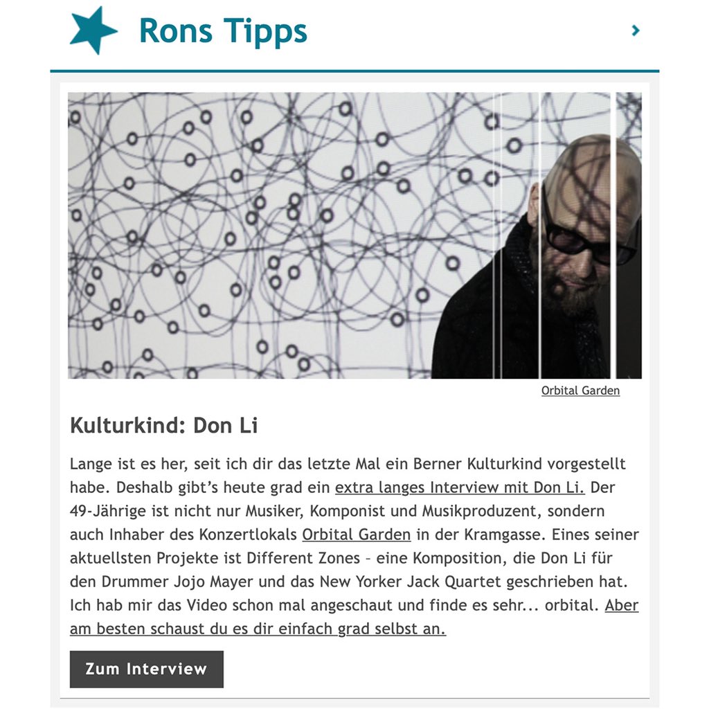 OrbitalGarden's tweet photo. danke @ronorpbern  #Kulturkind #DonLi im #Interview https://t.co/NQWpjpFHY2 check out https://t.co/7DBReIHcec