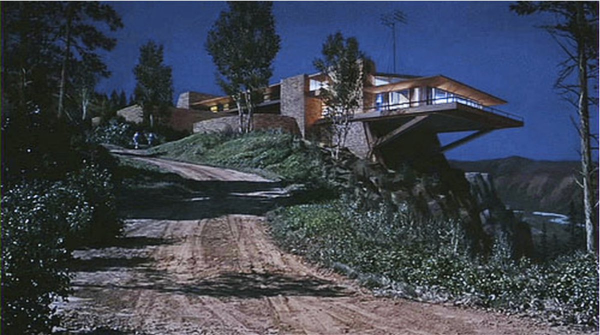 SirJonoRose's tweet image. #ArchitectureMovieChallenge 

Day 13 - Freebie

The Vandamm House - North By Northwest (1959) Unfortunately its just a set and matte paintings, but I love this Frank Lloyd Wright inspired design.
