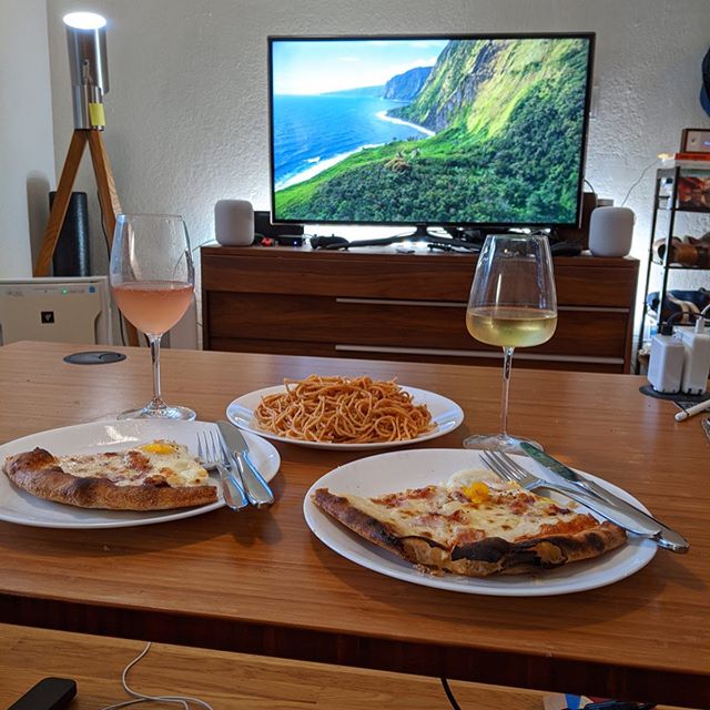 @dininghusbands has he right idea. Order some pizza, pasta and wine and pretend you're not stuck inside.