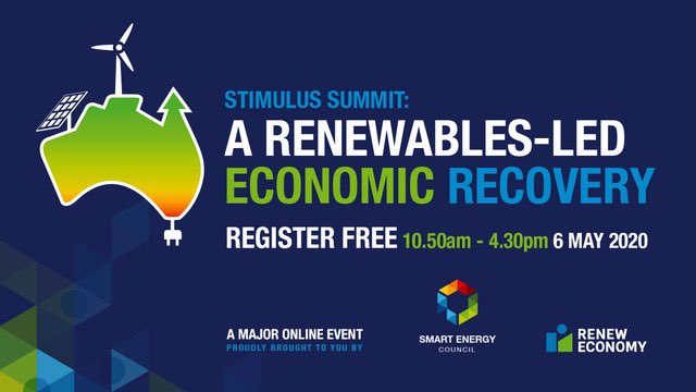 SmartEnergyCncl's tweet photo. The #StimulusSummit website is now live:
✅The full 6 hour recording FREE
✅Every speech, every presentation FREE
✅Links to community groups and industry experts.
Working together for a renewables-led recovery
https://t.co/hp4y7a1qsU @renew_economy @MelbourneLMCF
Please share https://t.co/vLF3IN6b1f