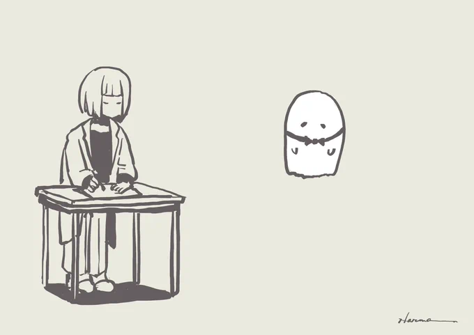 しょんぼりするおばけ Ghost is upset. 