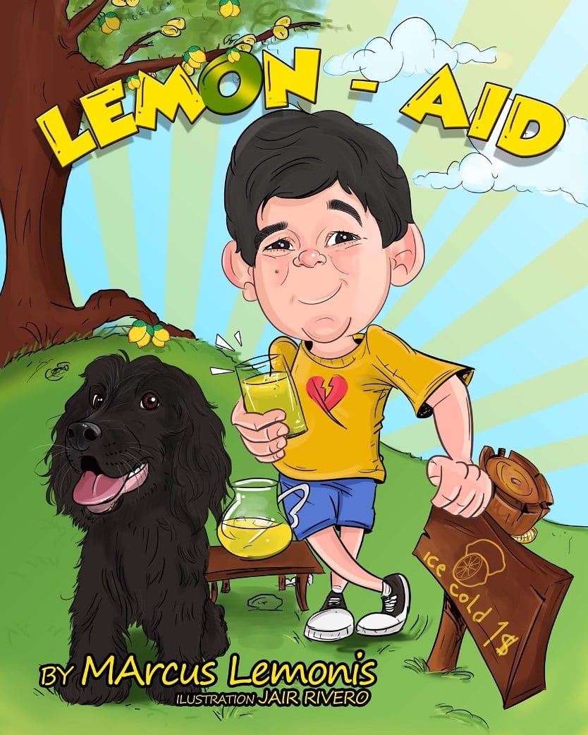 JairRivero1's tweet photo. @marcuslemonis This is my illustration for the cover of Marcus's children's book. #needhelpwillpay #lemonaid @marcuslemonis https://t.co/9jGfBYVmrt