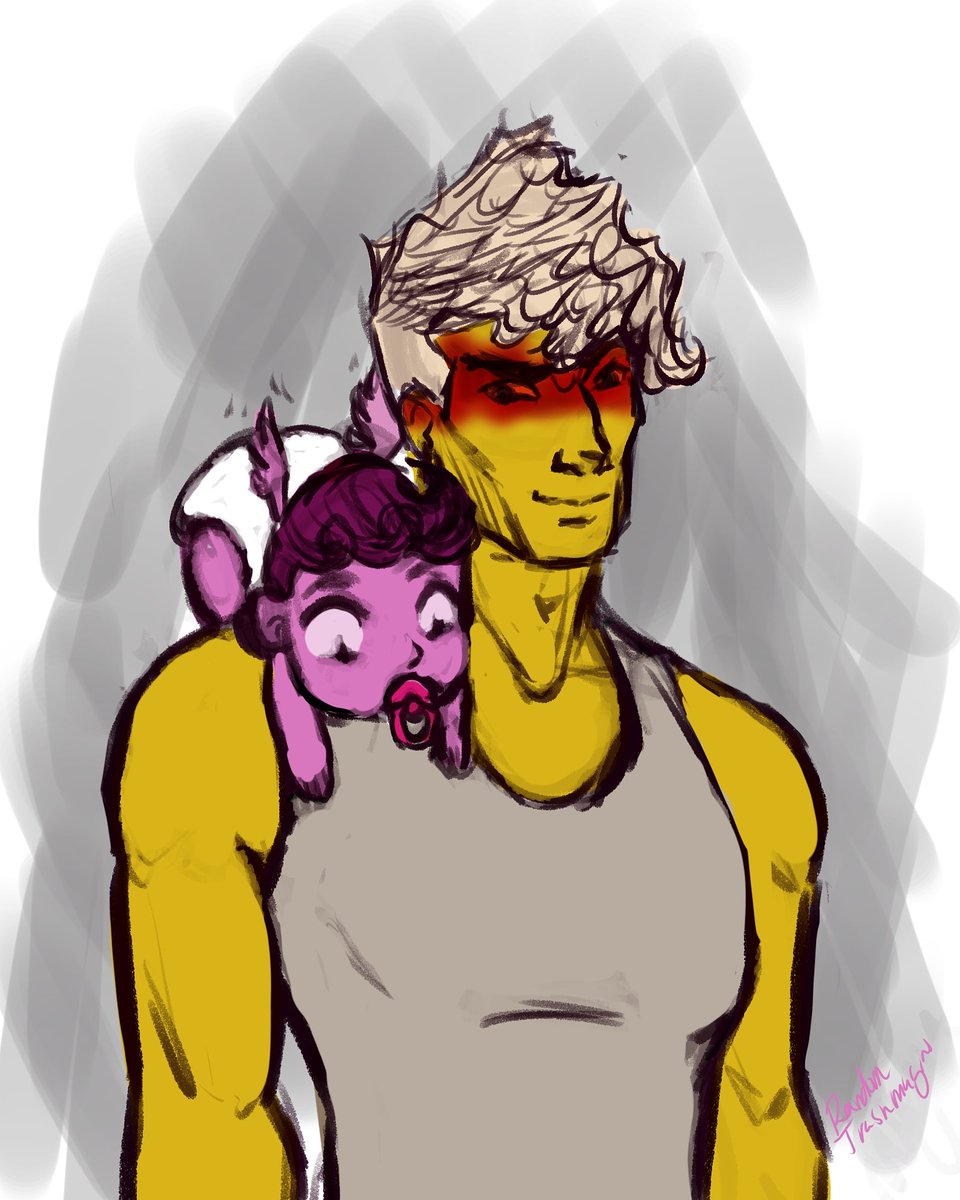 Randomtrashmage's tweet photo. Got a sketch idea while working.
Like who doesnt want a baby Eros with his little wings just chilling with you?
Characters belong to @used_bandaid.
#LoreOlympus #loreolympusfanart #LOeros #LOares #sketch https://t.co/U0l5cPAGNO